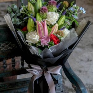 Pink lily and baby alliums - Lylas