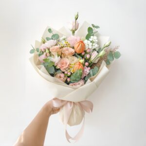 Orange Tulip and Cappuccino Roses - Sherbet