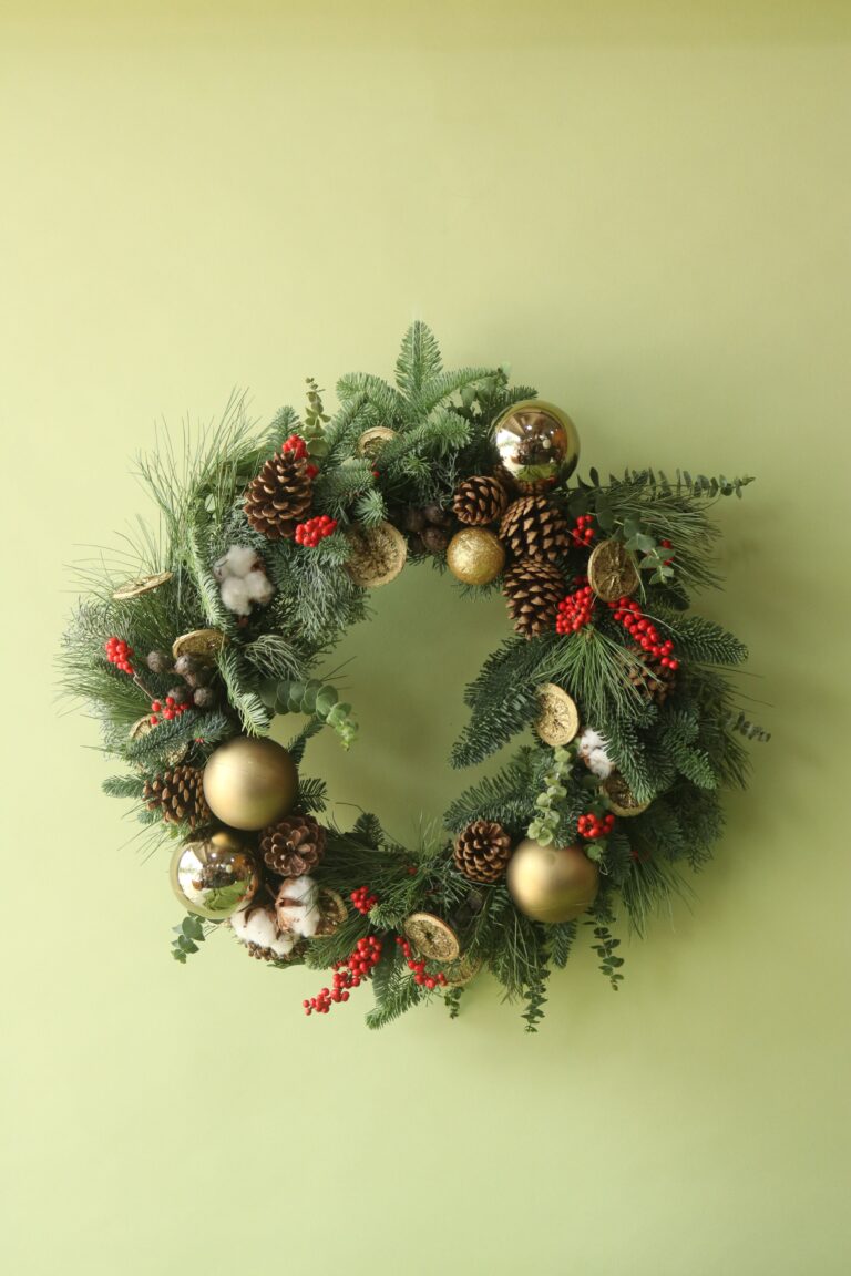 2022white × green christmas wreathe① 【公式通販】