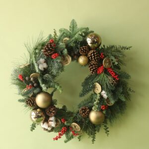 Christmas Golden Bells Fresh Wreath