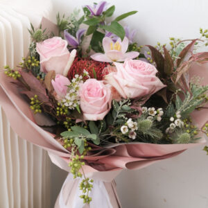 Pink Ohara rose with tulip - Aerin