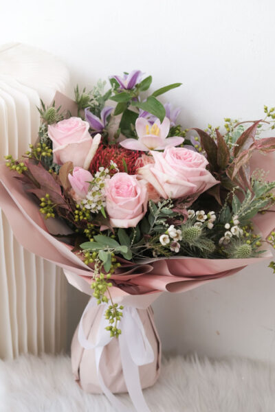 Pink Ohara rose with tulip - Aerin