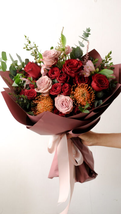 Lush Red and Cappuccino Roses - Royal Crimson - Image 2