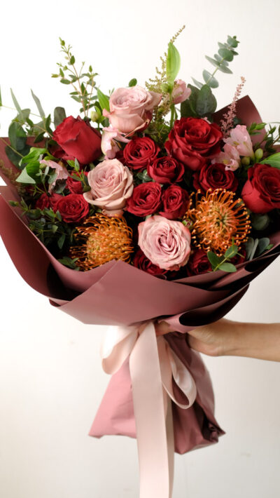 Lush Red and Cappuccino Roses - Royal Crimson - Image 4