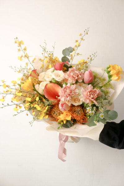 Orange Calla Lily and Peach Tulip -Lyra - Image 2