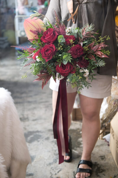 Wild Garden Red Bridal Bouquets