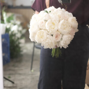 Classic White Peony Bridal Bouquet