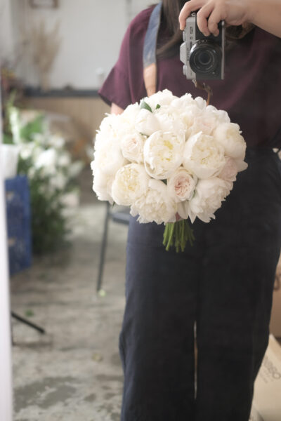 Classic White Peony Bridal Bouquet