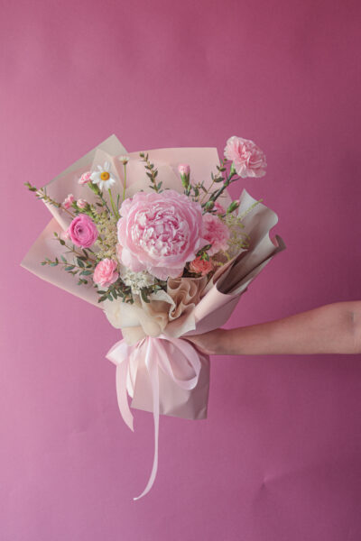 Pink Peony, Daisy and Ranunculus - Petite Aphrodite - Image 2