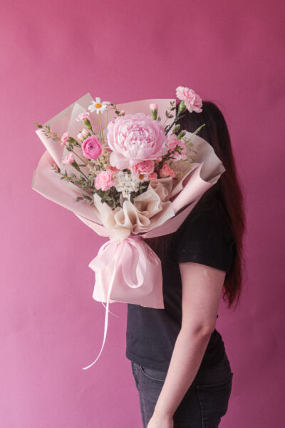 Pink Peony, Daisy and Ranunculus - Petite Aphrodite
