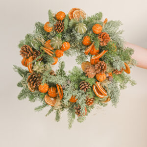 Orange, Lime and Pine Christmas Wreath
