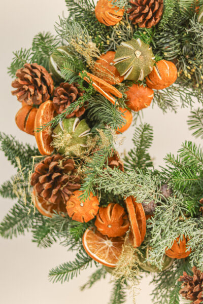 Orange, Lime and Pine Christmas Wreath - Image 2