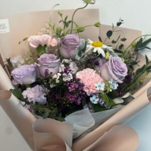 Purple Roses, Lilac Eustoma and Daisy - Enchanted