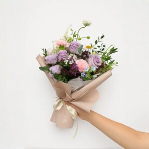 Purple Roses, Lilac Eustoma and Daisy - Enchanted