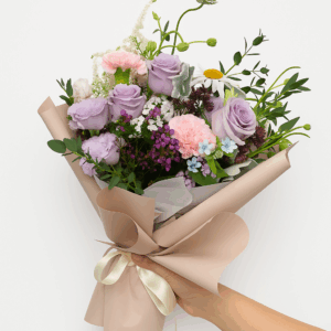 Purple Roses, Lilac Eustoma and Daisy - Enchanted