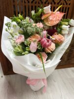 Tulips with Canterbury Bells - The Duchess