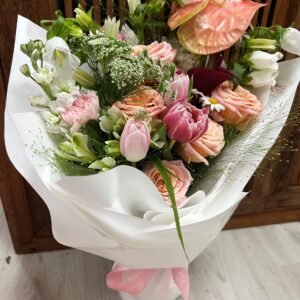 Tulips with Canterbury Bells - The Duchess