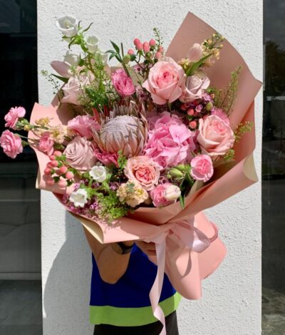 Protea and Hydrangeas - Crowned Grace