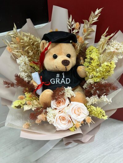 Sunny - Preserved Graduation Bear Bouquet - Image 2