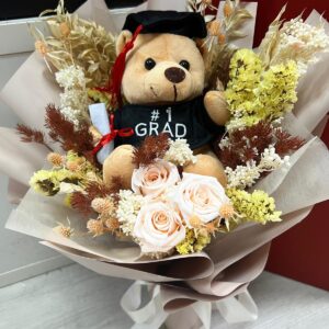 Sunny - Preserved Graduation Bear Bouquet