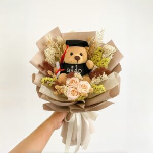 Sunny - Preserved Graduation Bear Bouquet