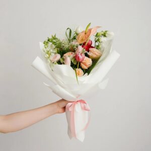Tulips with Canterbury Bells - The Duchess