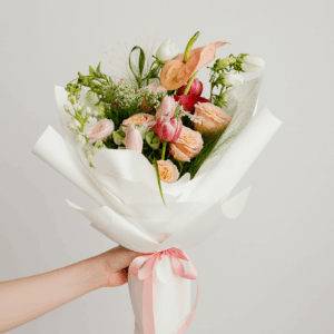 Tulips with Canterbury Bells - The Duchess
