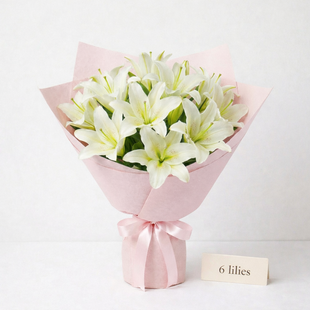 6SinglePetalLilies_White 6SinglePetalLilies_White