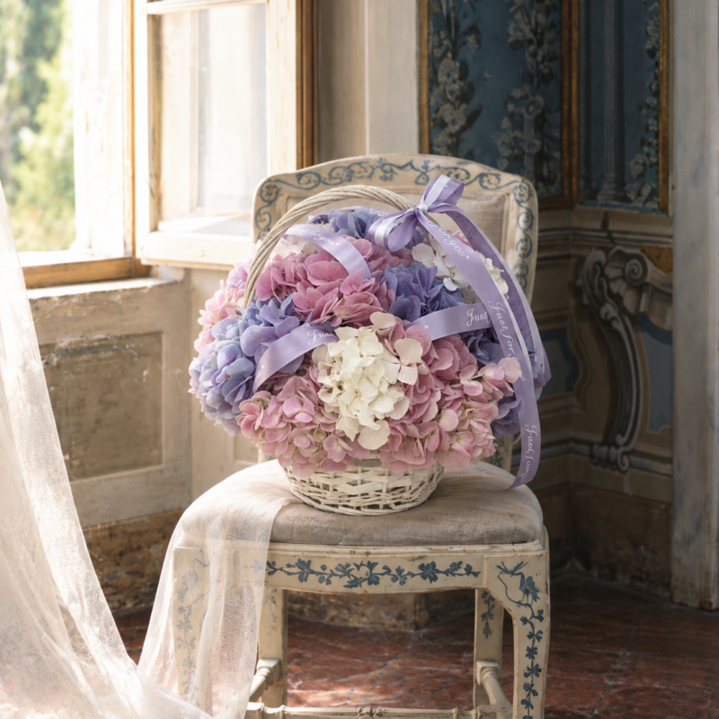 Lilac Reverie Hydrangea Basket