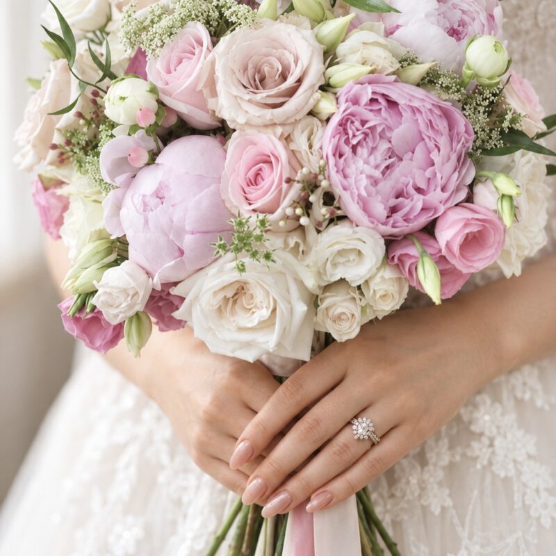 Blush Peony & Orchid Bridal Bouquet