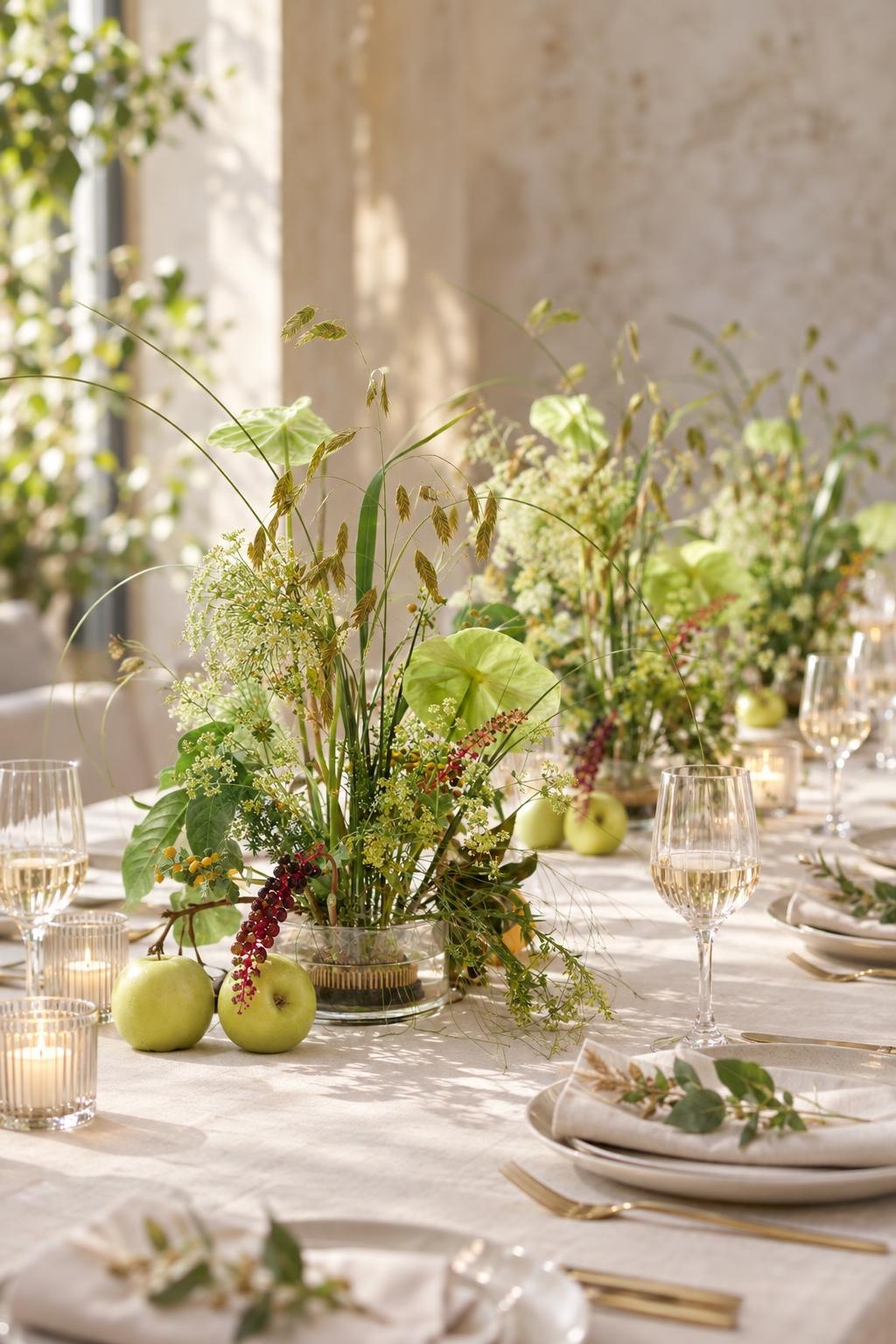 Green Anthurium & Berry Table Centrepiece — Photo 1 Green Anthurium & Berry Table Centrepiece — Photo 1