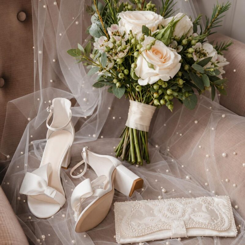 Petite Ivory Rose &amp; Waxflower Bridal Bouquet