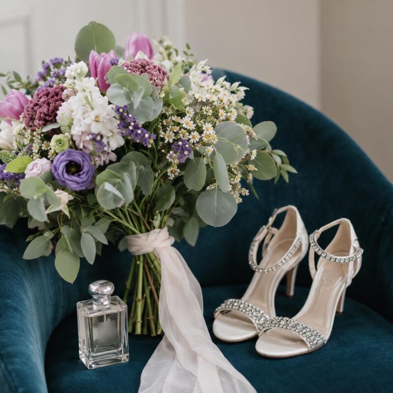 Purple Tulip & Eustoma Bridal Bouquet