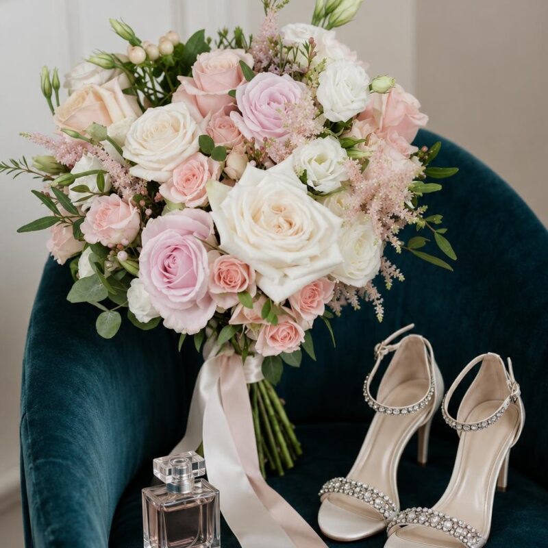 Blush & Ivory Rose Bridal Bouquet