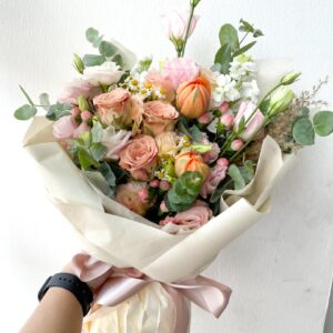 Orange Tulip and Cappuccino Roses - Sherbet